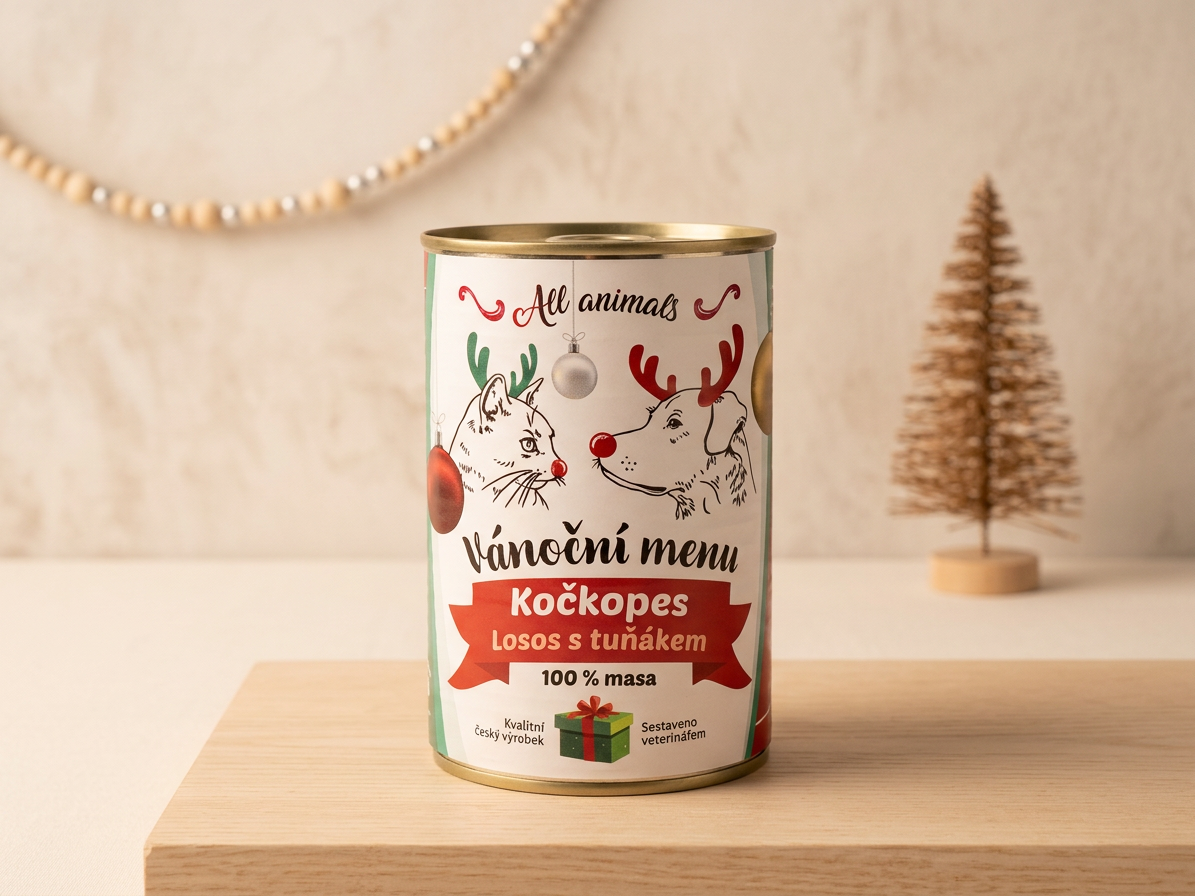 All Animals kočkopes Vánoční menu losos s tuňákem 400g