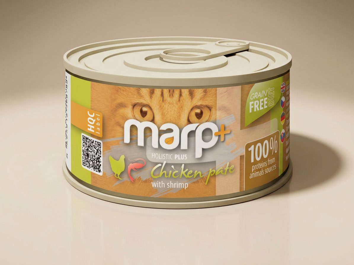 Marp Holistic Plus konzerva pro kočky – Kuřecí paté s krevetami 70g