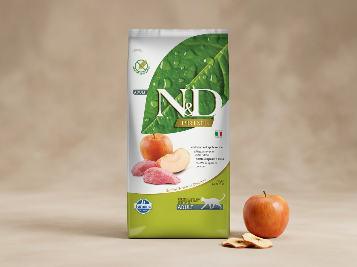 N&D PRIME Cat GF Wild Boar & Apple Adult – granule 5 kg