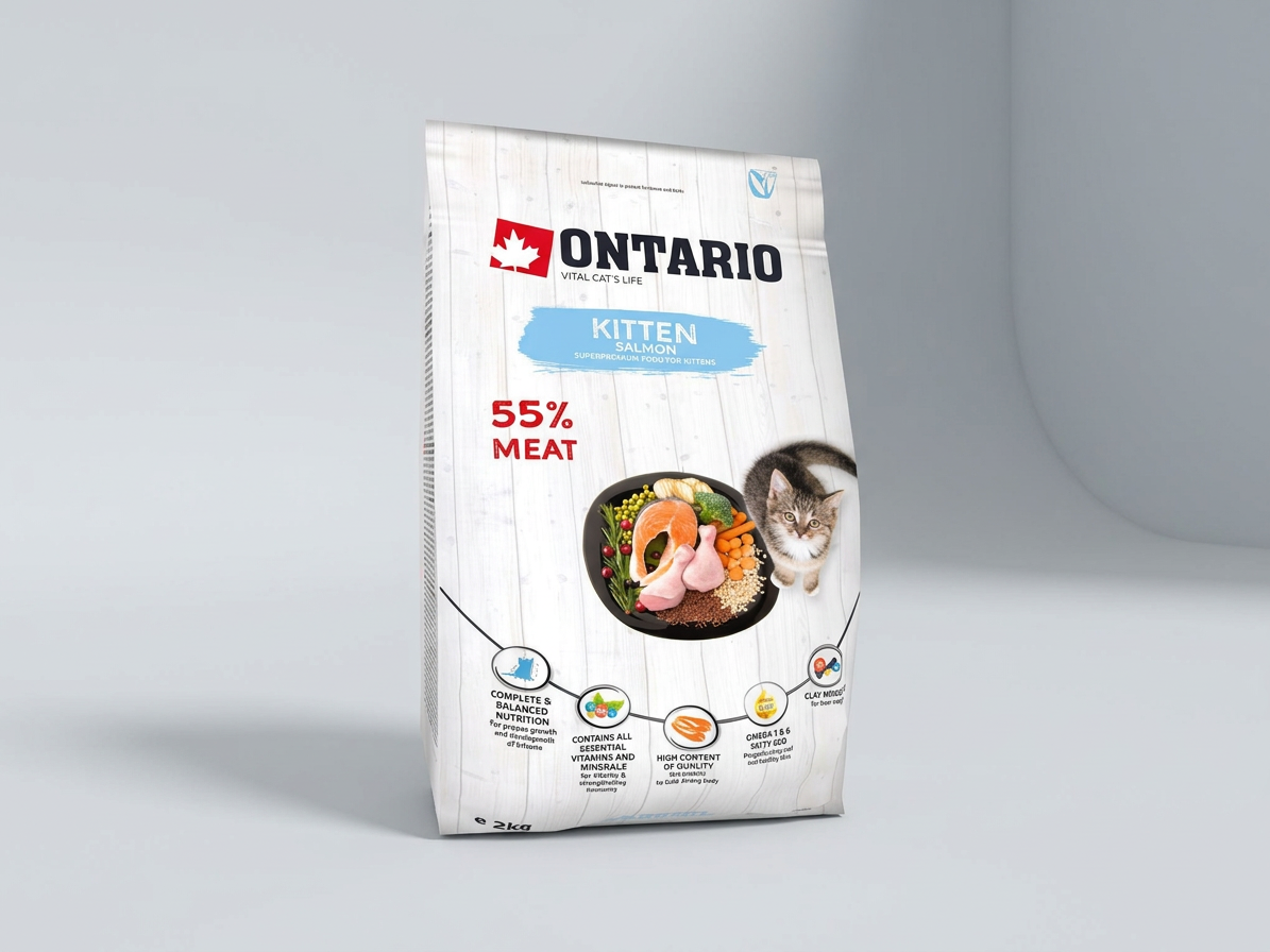 Ontario Kitten Salmon 2 kg – superprémiové krmivo pro koťata
