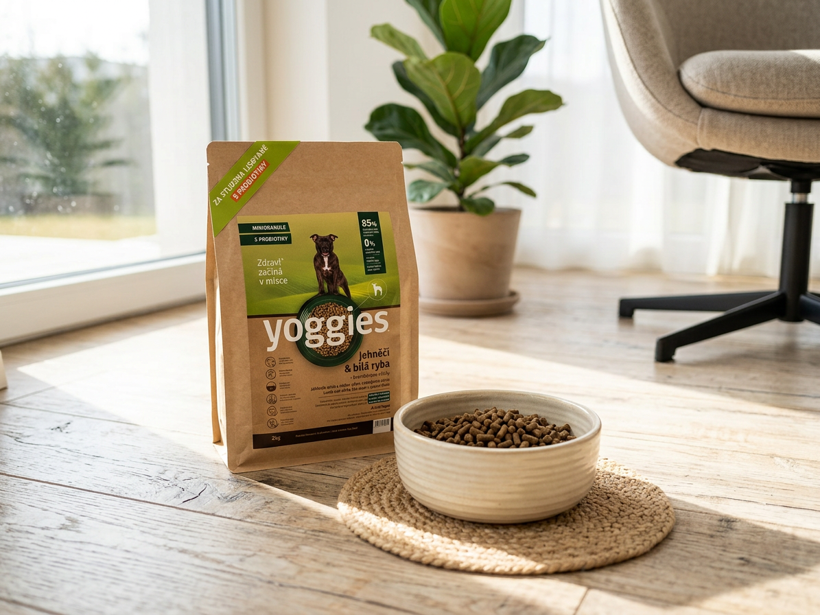 Yoggies MINIGRANULE jehněčí a bílá ryba s probiotiky 2 kg