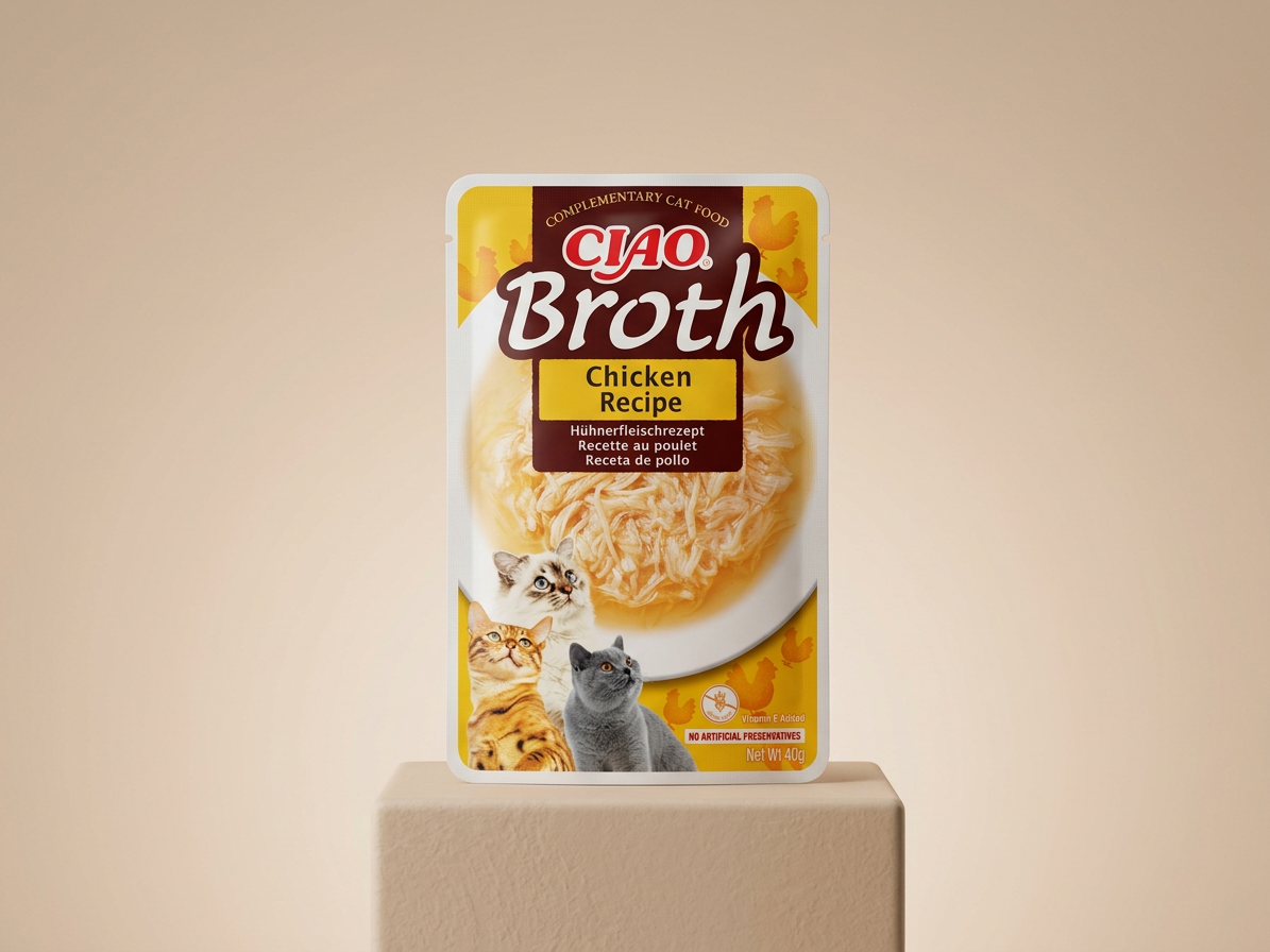 Churu Cat Broth kuře – doplňkové vlhké krmivo pro kočky 40 g
