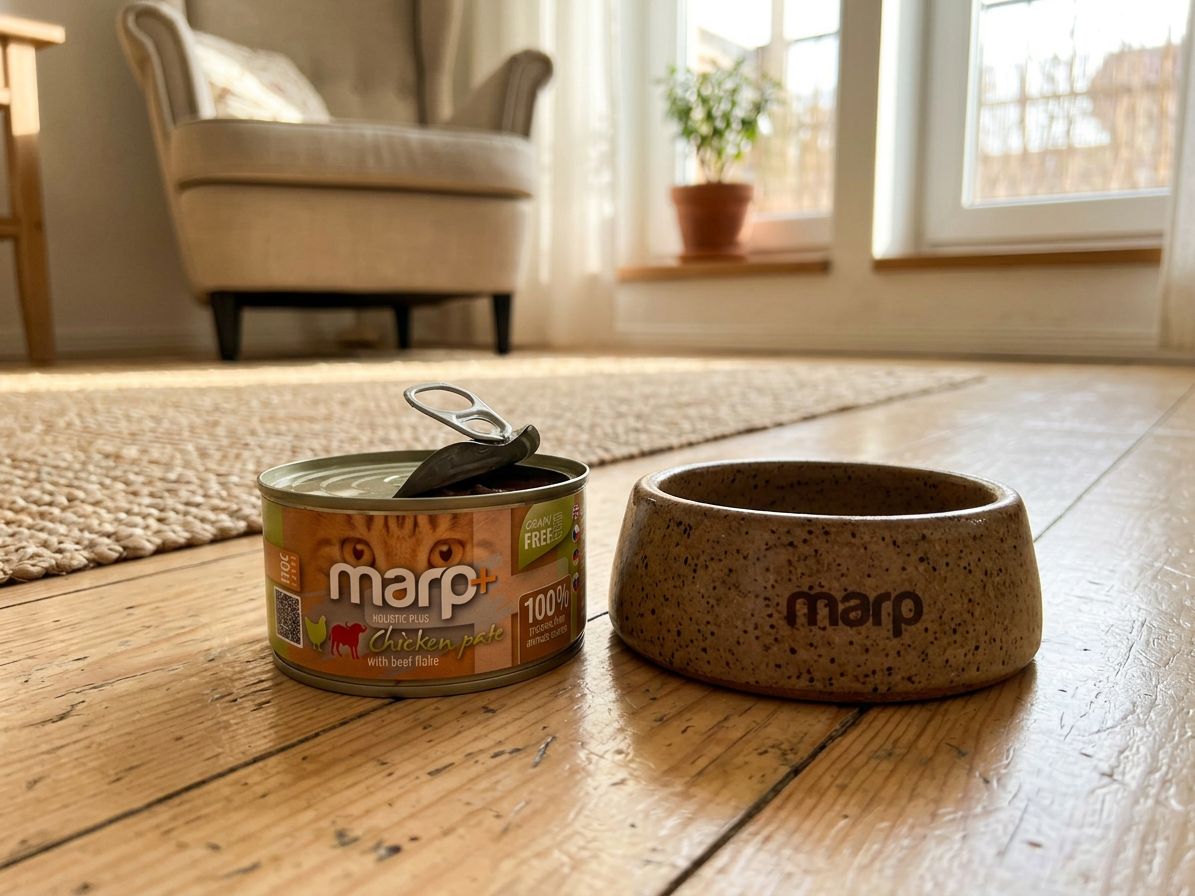 Marp Holistic Plus konzerva pro kočky - Kuřecí paté s hovězími kousky 24x70g
