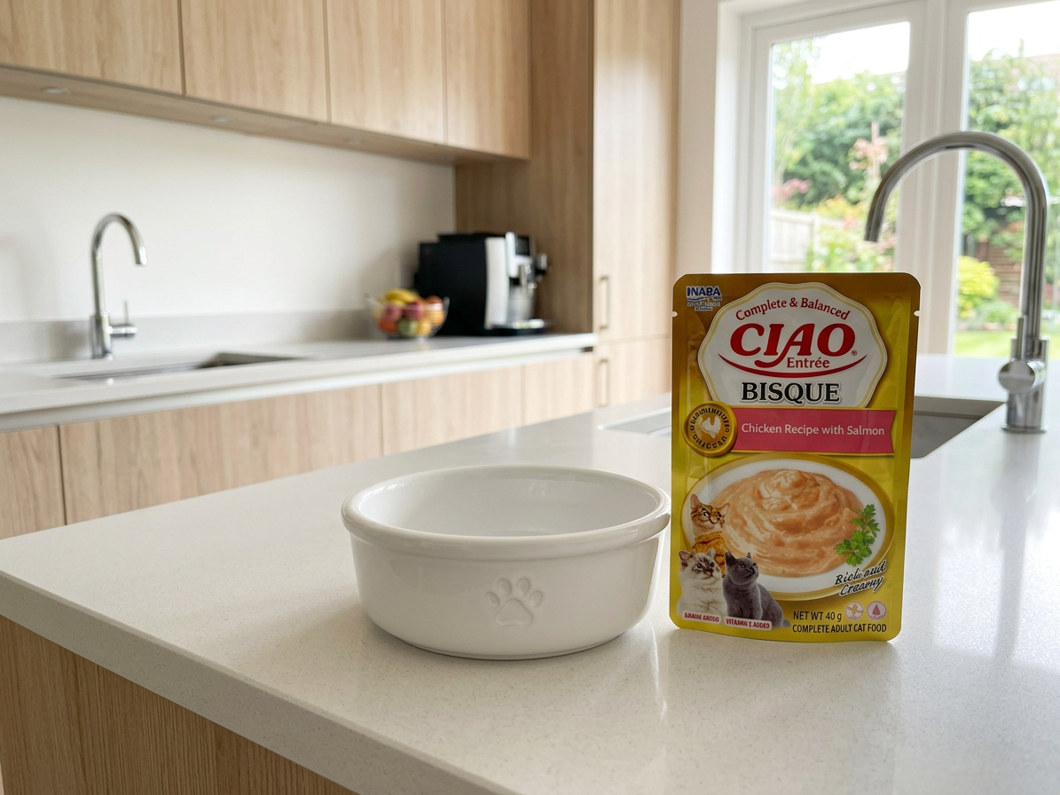 Kapsička pro kočky Churu Cat Entrée Bisque Chicken Recipe with Salmon, 40 g