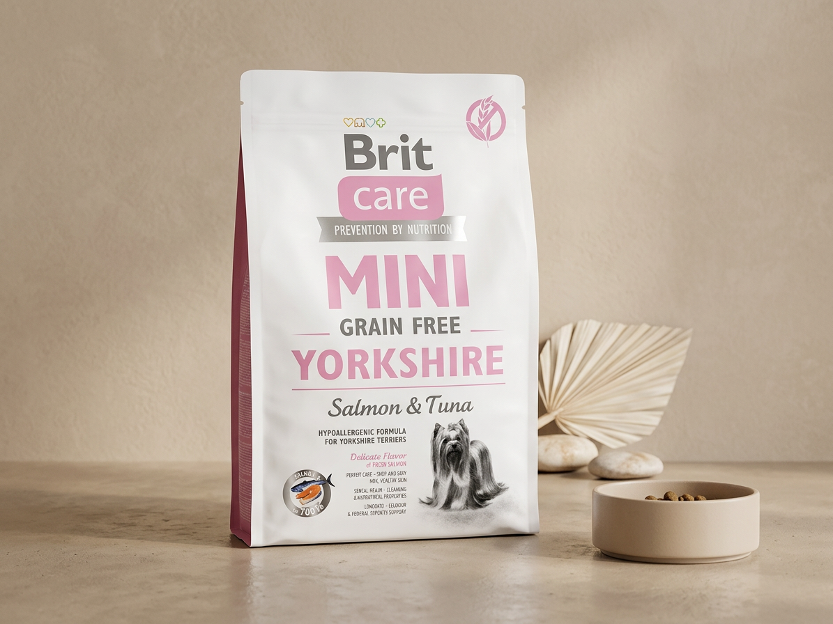 Brit Care Mini Grain Free Yorkshire 400 g – granule s lososem a tuňákem