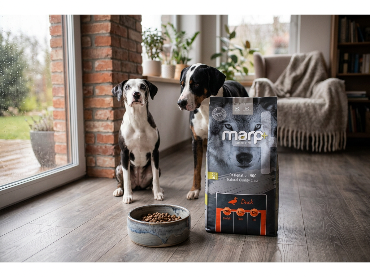 Marp Natural Plus kachna – kompletní granule pro psy 12 kg