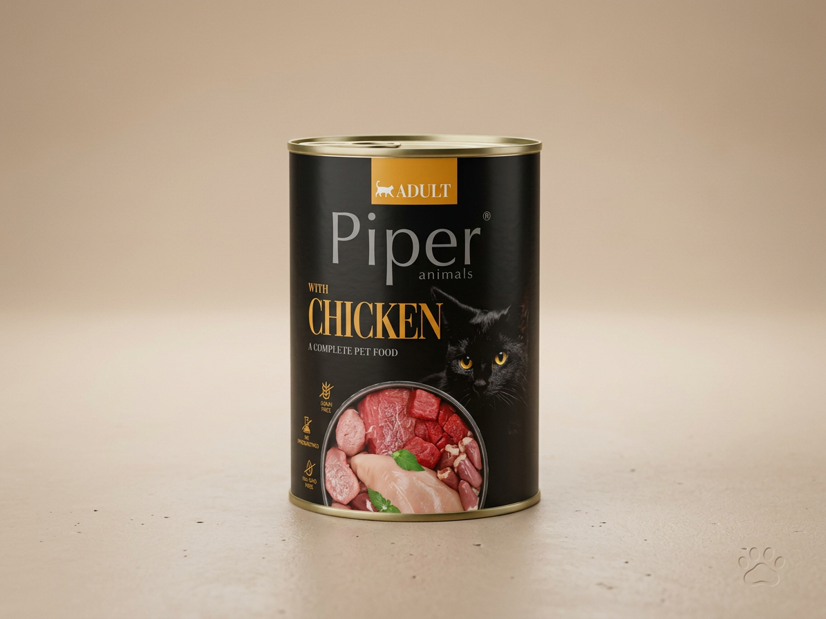 NEW PIPER CAT konzerva pro kočky, s kuřecím masem 400g