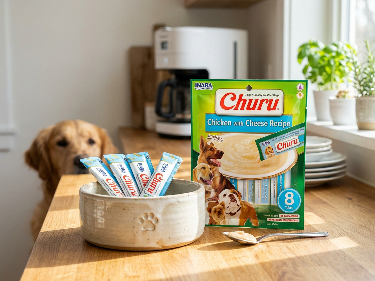 Inaba Churu dog snack kuře & sýr 8x 20g