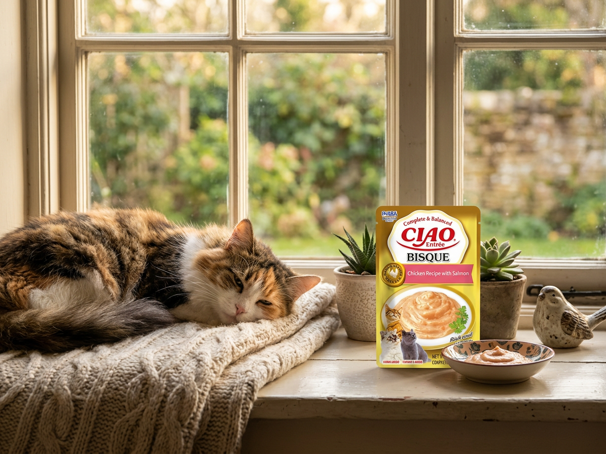 Kapsička pro kočky Churu Cat Entrée Bisque Chicken Recipe with Salmon, 40 g