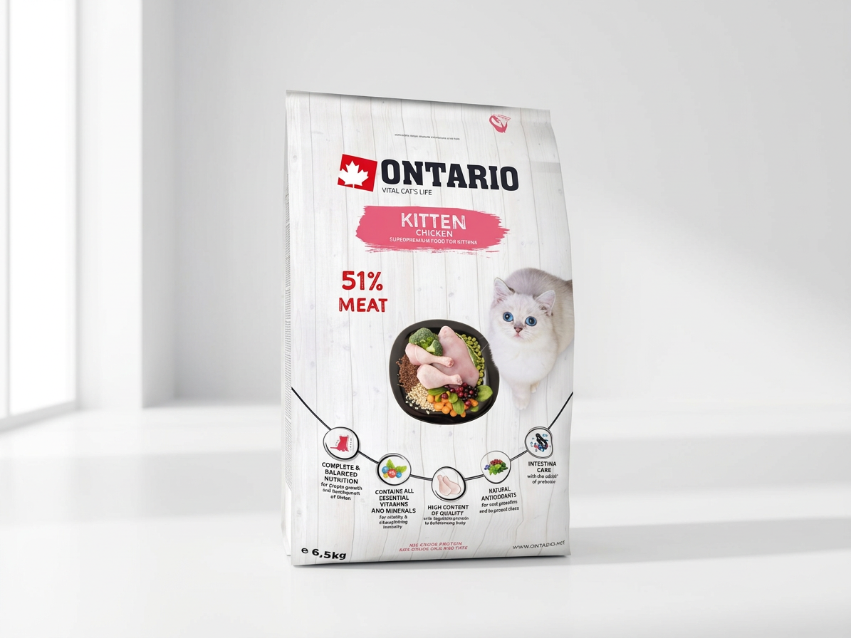 Ontario Kitten Chicken 6,5 kg – superprémiové krmivo pro koťata