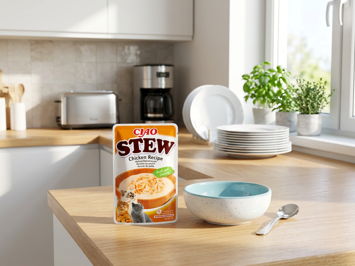 Churu Cat Stew kuře – doplňková kapsička pro kočky 40 g