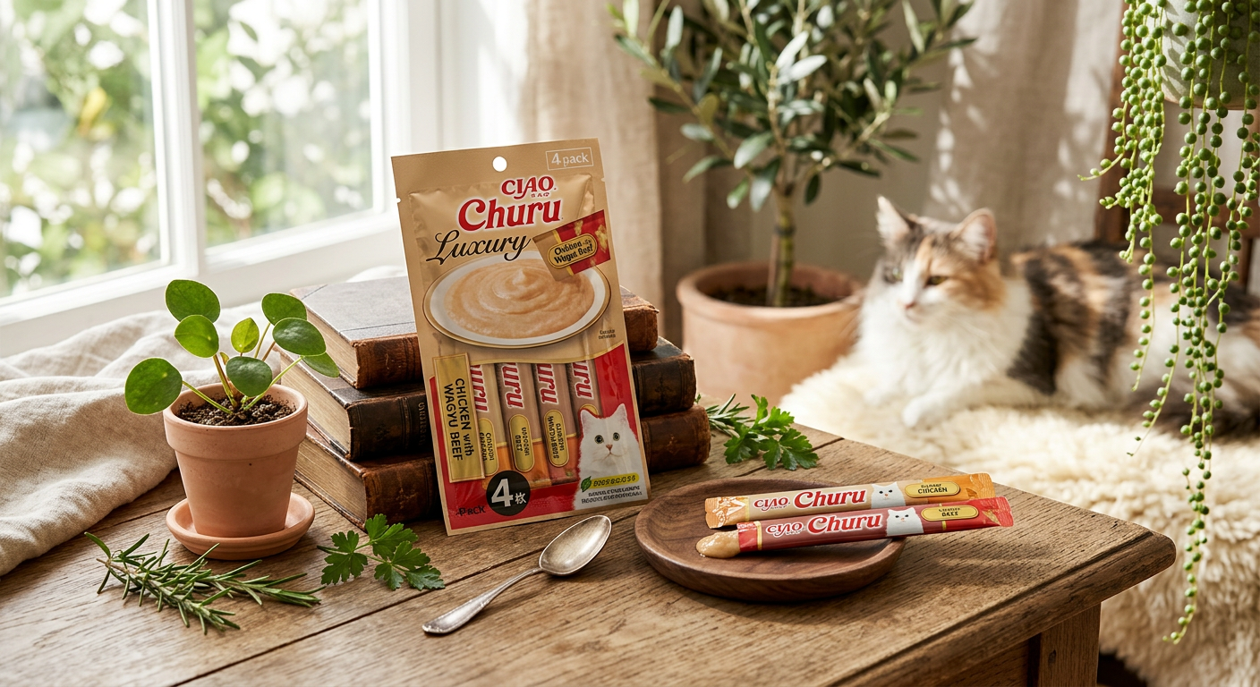 Inaba Churu Cat Luxury kuře s hovězím masem Wagyu 4x 14g