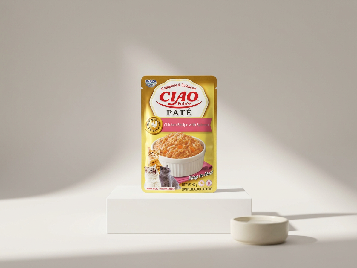Kapsička pro kočky Churu Cat Entrée Paté Chicken Recipe with Salmon, 40 g