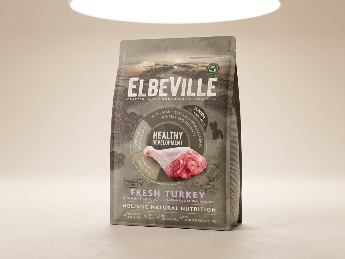 ELBEVILLE Puppy & Junior Mini Fresh Turkey Healthy Development 4 kg