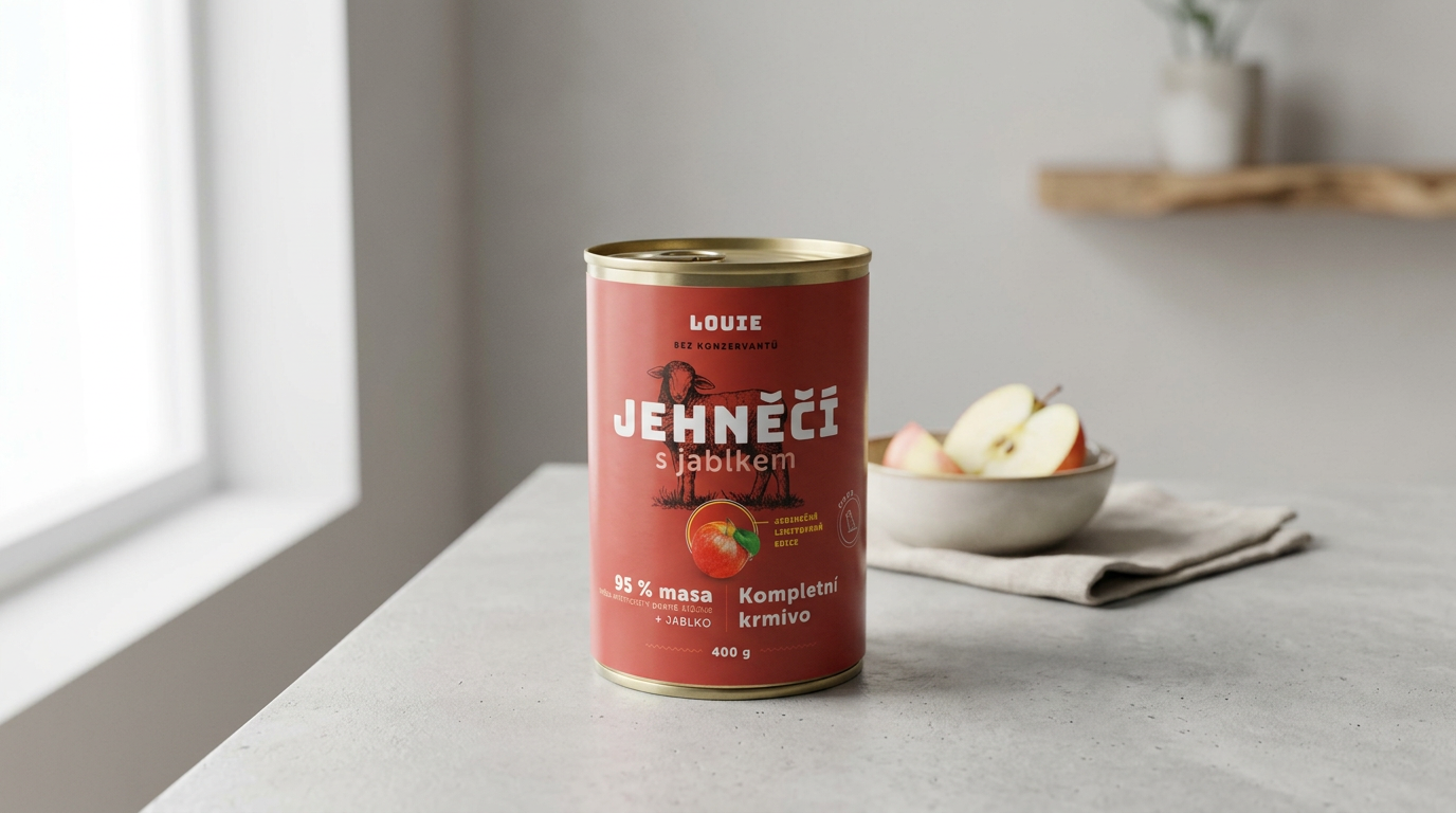 Konzerva LOUIE jehněčí s jablkem 400g
