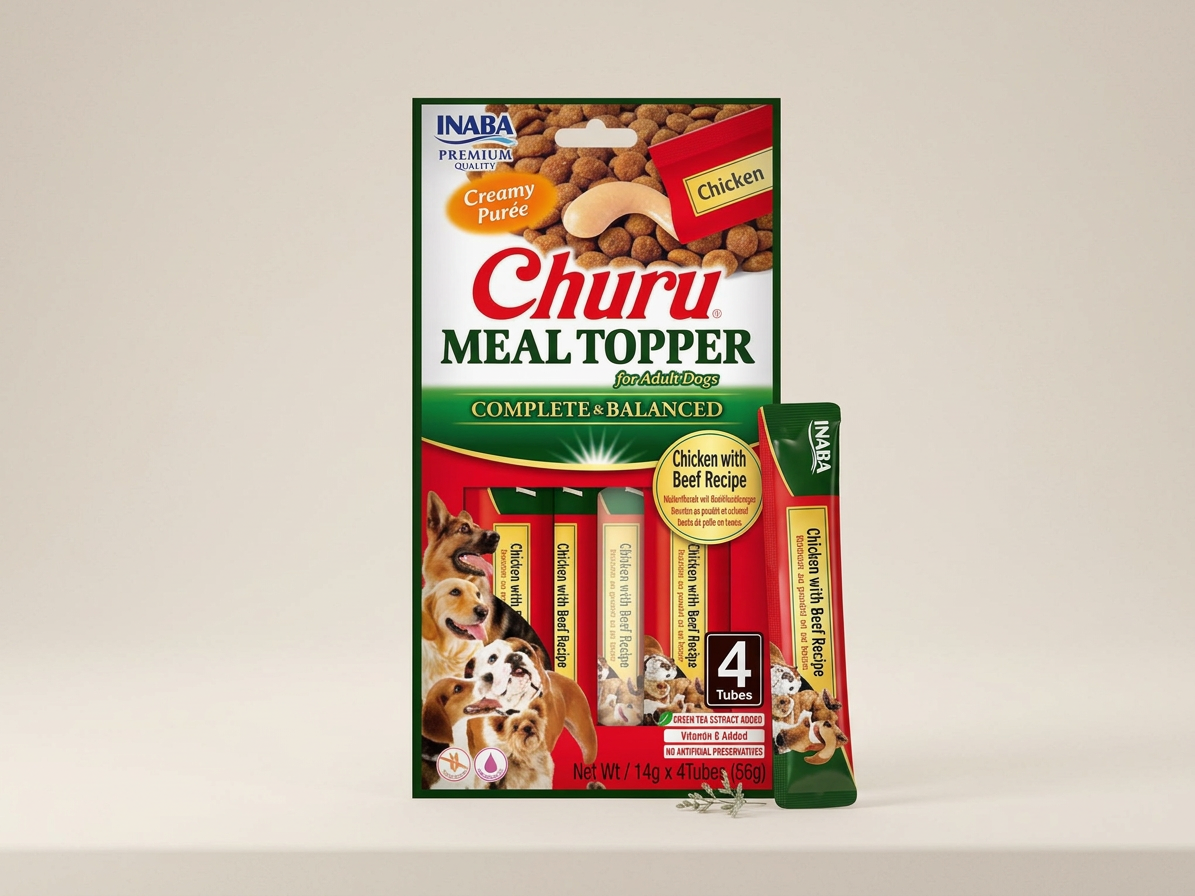 Churu Dog Meal Topper Chicken with Beef Recipe 4x14g