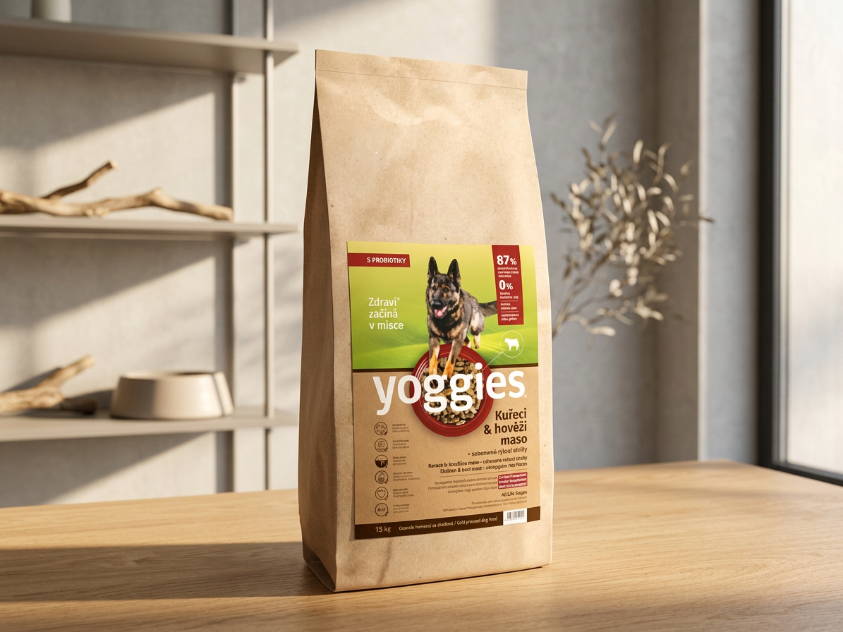 Yoggies kuřecí a hovězí granule pro psy lisované za studena 15 kg