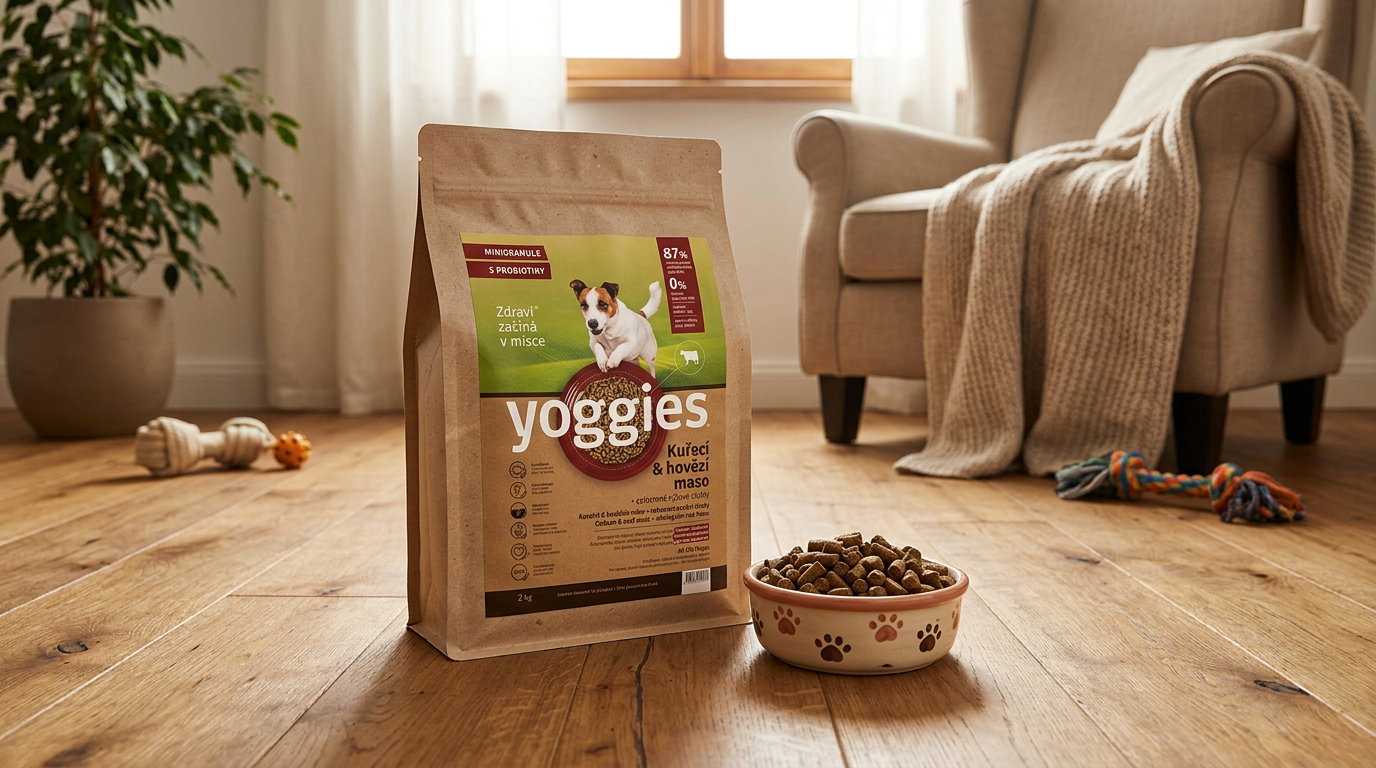 Yoggies MINIGRANULE kuřecí a hovězí, lisované za studena 2 kg