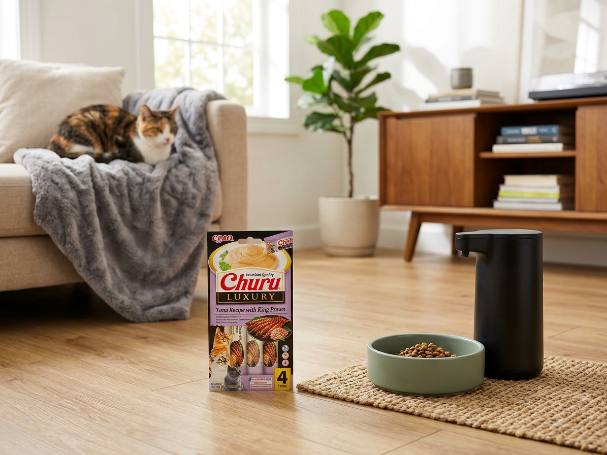 Inaba Churu Cat Luxury tuňák s královskými krevetami 4x 14g