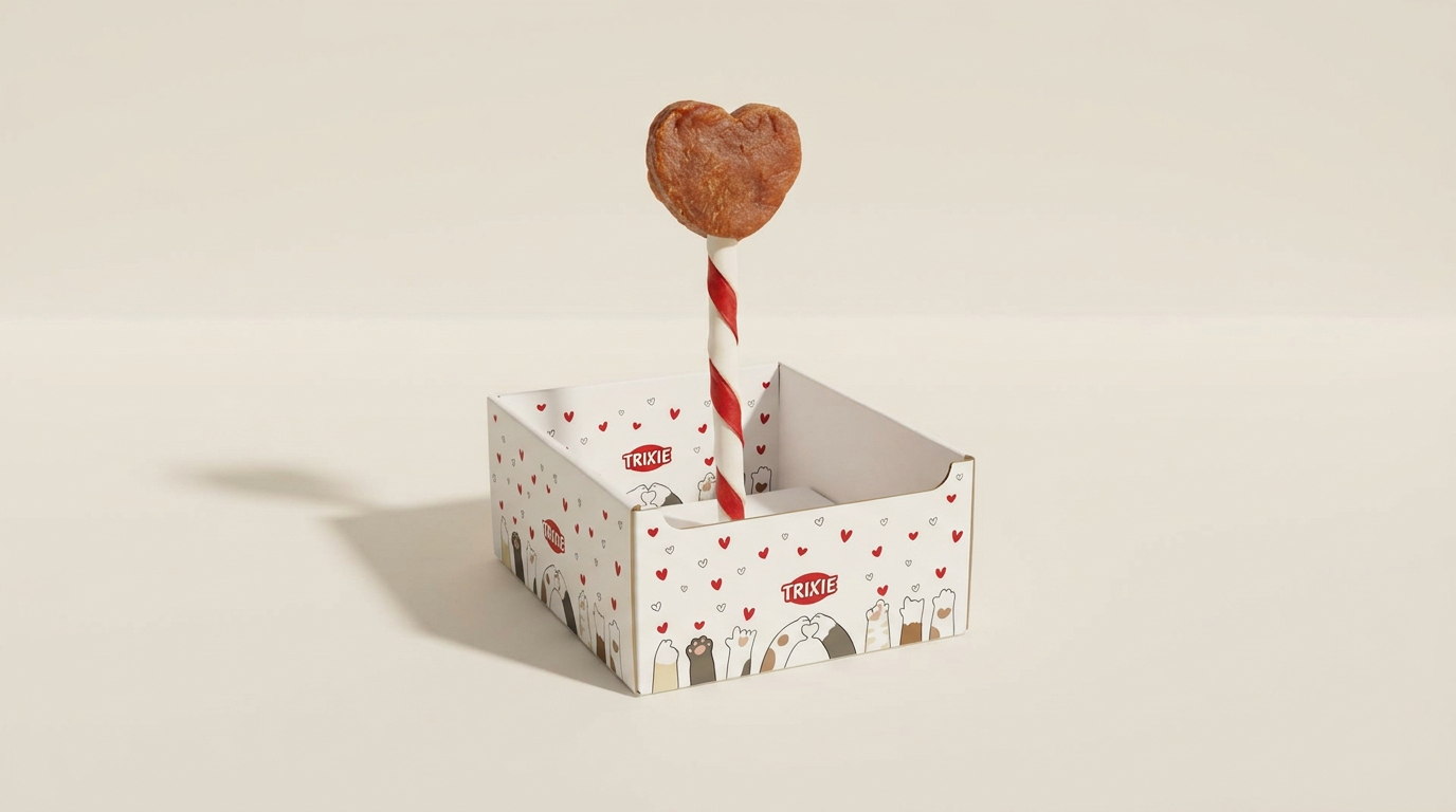 Valentine Heart Lollipop, kuřecí lízátko tvar srdce, 12 cm/15 g [150 ks] - LIMITOVANÁ NABÍDKA