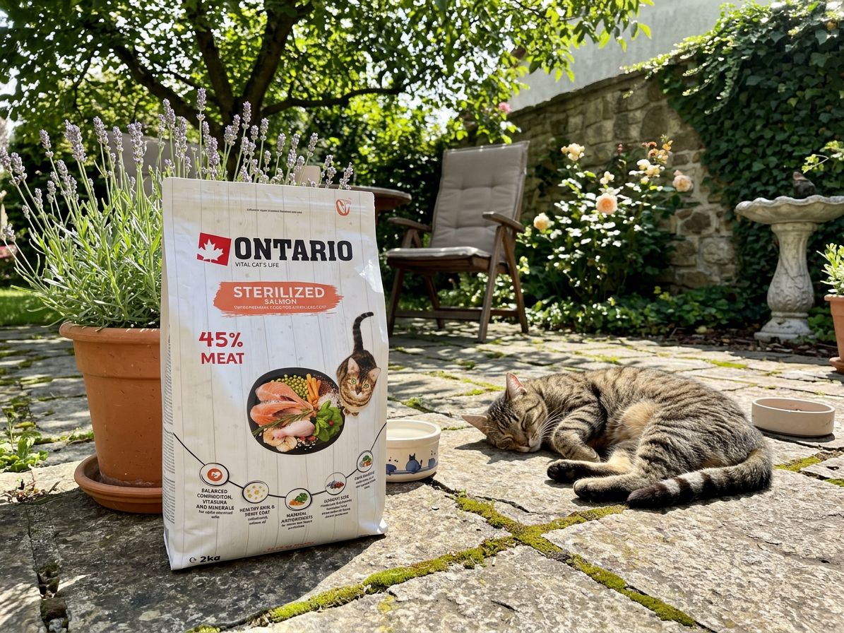 Ontario Cat Sterilised Salmon – krmivo pro sterilizované kočky 2 kg
