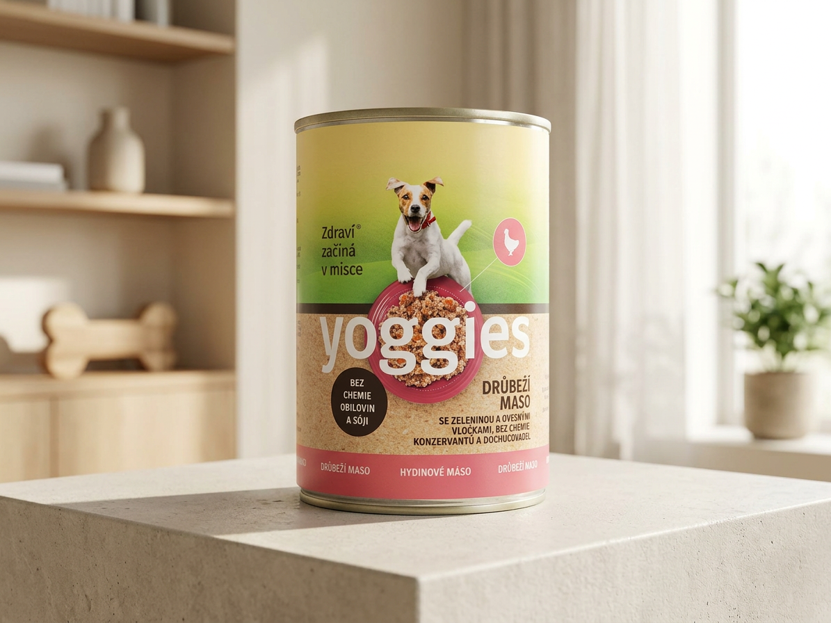 Konzerva pro psy Yoggies drůbeží s ovesnými vločkami a zeleninou 400g