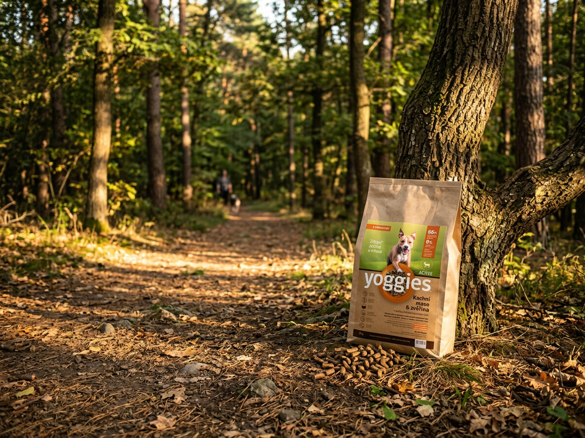 Yoggies Active kachna a zvěřina – lisované granule pro psy 5 kg