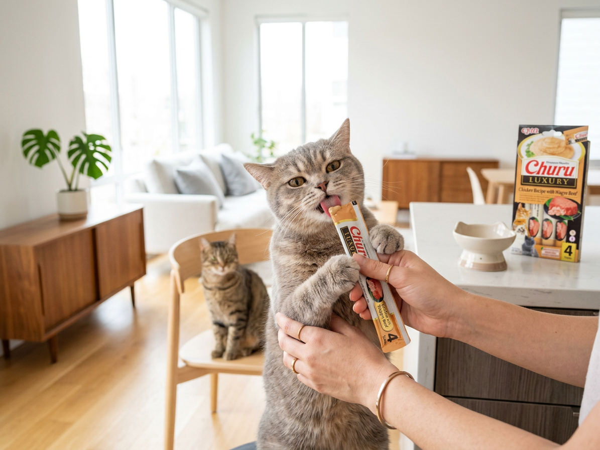 Inaba Churu Cat Luxury kuře s hovězím masem Wagyu 4x 14g