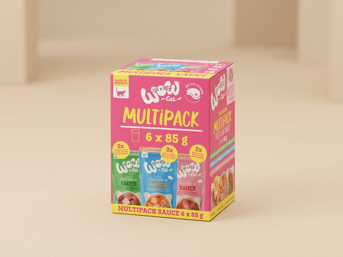 Kapsičky pro kočky WOW Cat Sauce Adult Multipack, 6x85 g