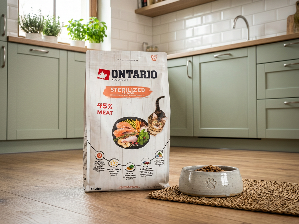 Ontario Cat Sterilised Salmon – krmivo pro sterilizované kočky 2 kg