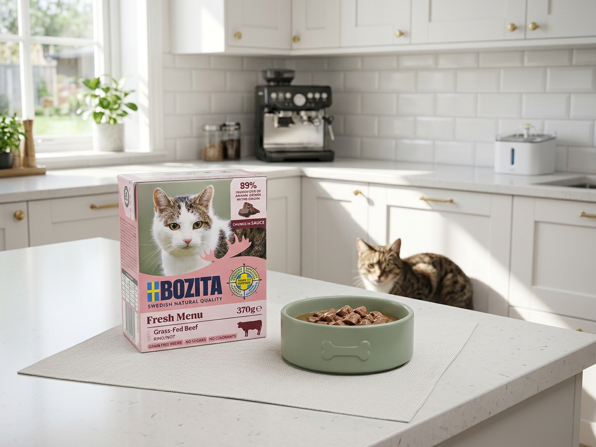 Bozita Cat kousky v omáčce s hovězím, tetrapak 370 g