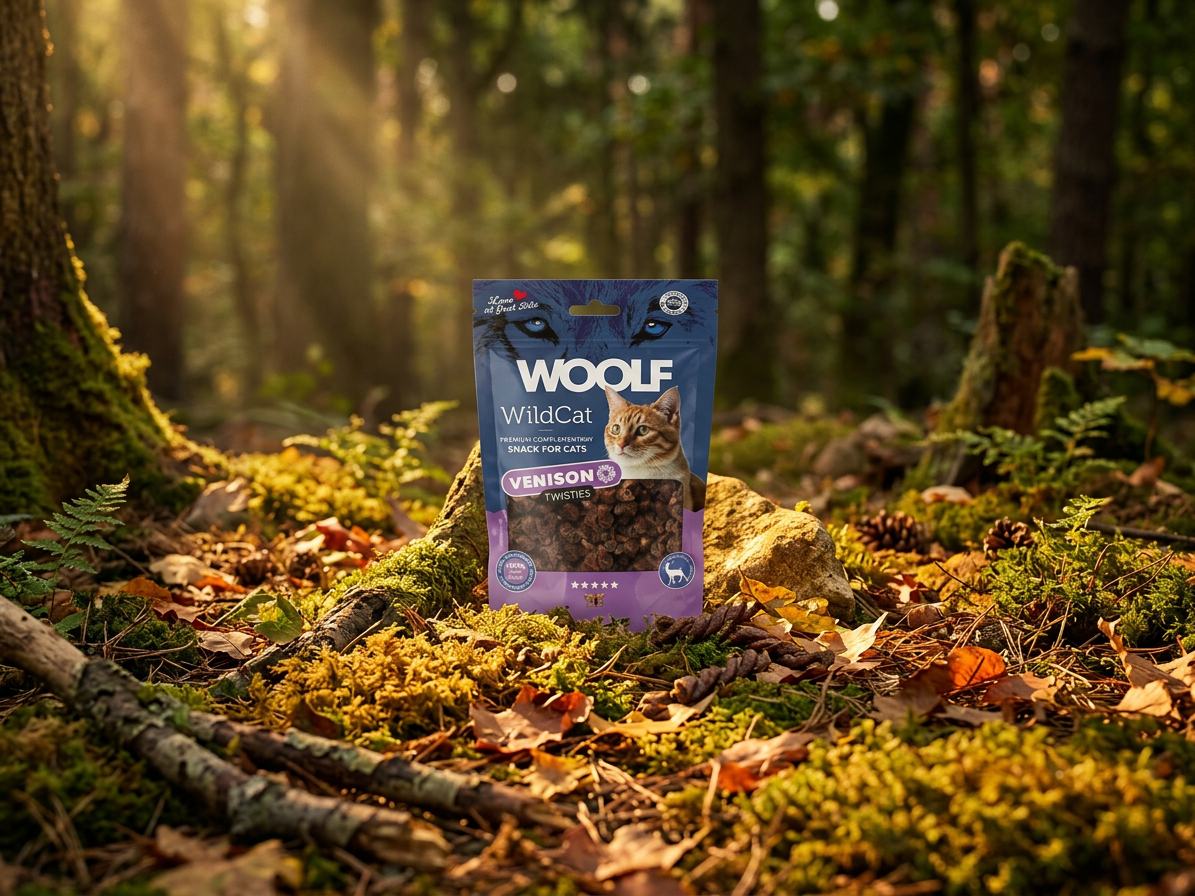 Pamlsek pro kočky WOOLF WildCat Twisties Snack Venison, 50 g