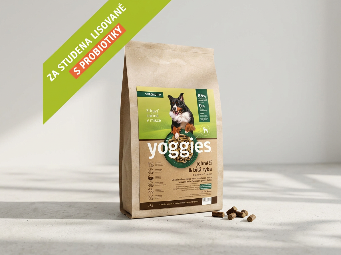 Yoggies granule pro psy jehněčí a bílá ryba lisované za studena 5 kg