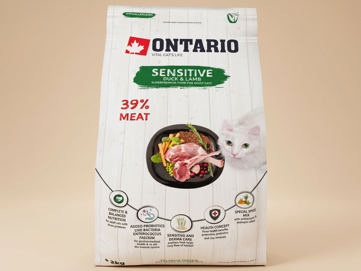 Ontario Cat Sensitive/Derma 2 kg pro dospělé kočky