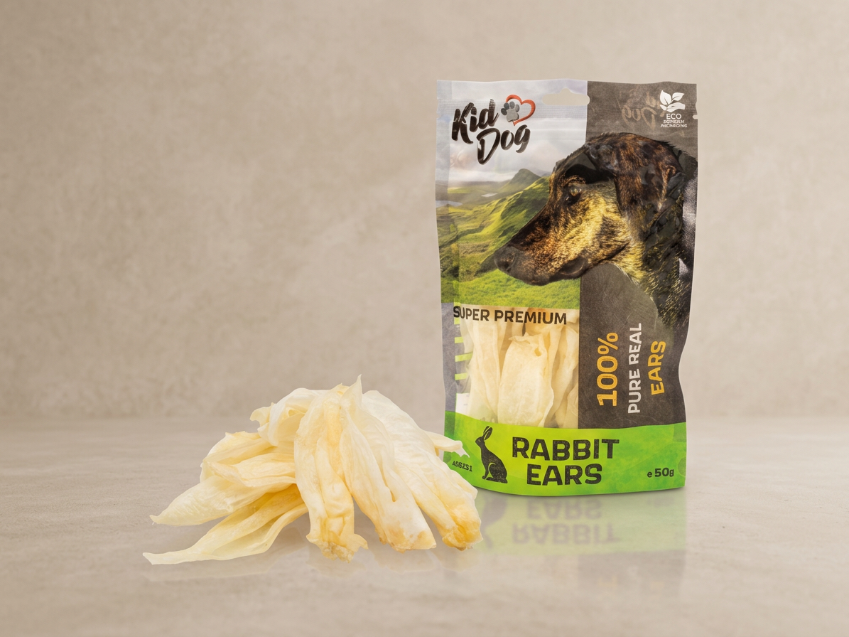 KIDDOG SUPER PREMIUM 100% přírodní králičí uši 50 g