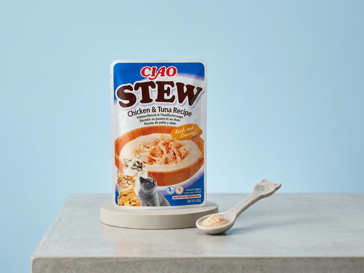 Churu Cat Stew kuře a tuňák – doplňkové krmivo pro kočky 40 g