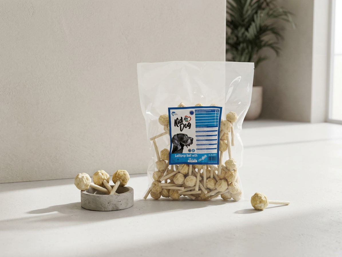KIDDOG BUFFET lízátko kulička s mořskou treskou [50 ks], o 3 / 8,5 cm / 16 g