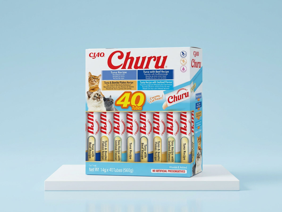 Churu cat masové pyré mix - tuňák 560g (BAL.)