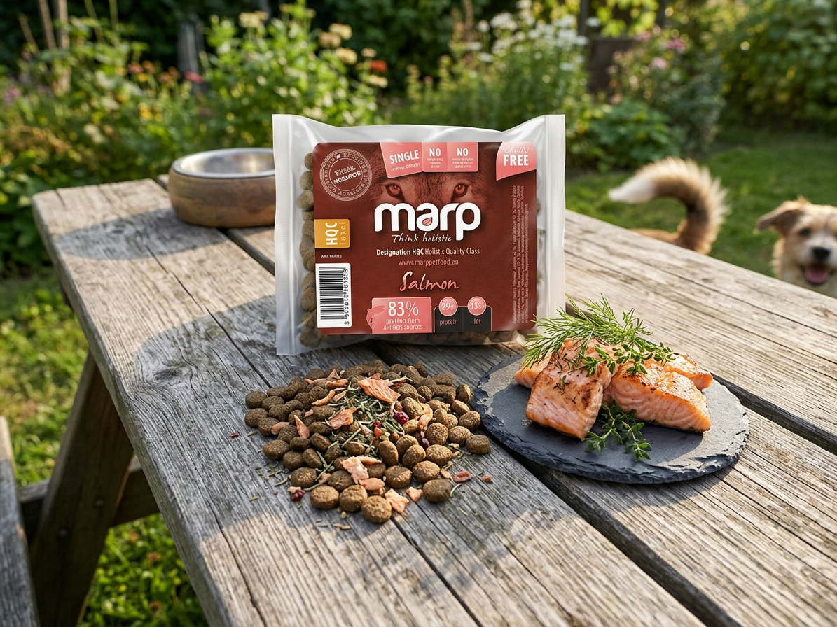 Marp Holistic Salmon lososové granule bez obilovin – vzorek 70 g