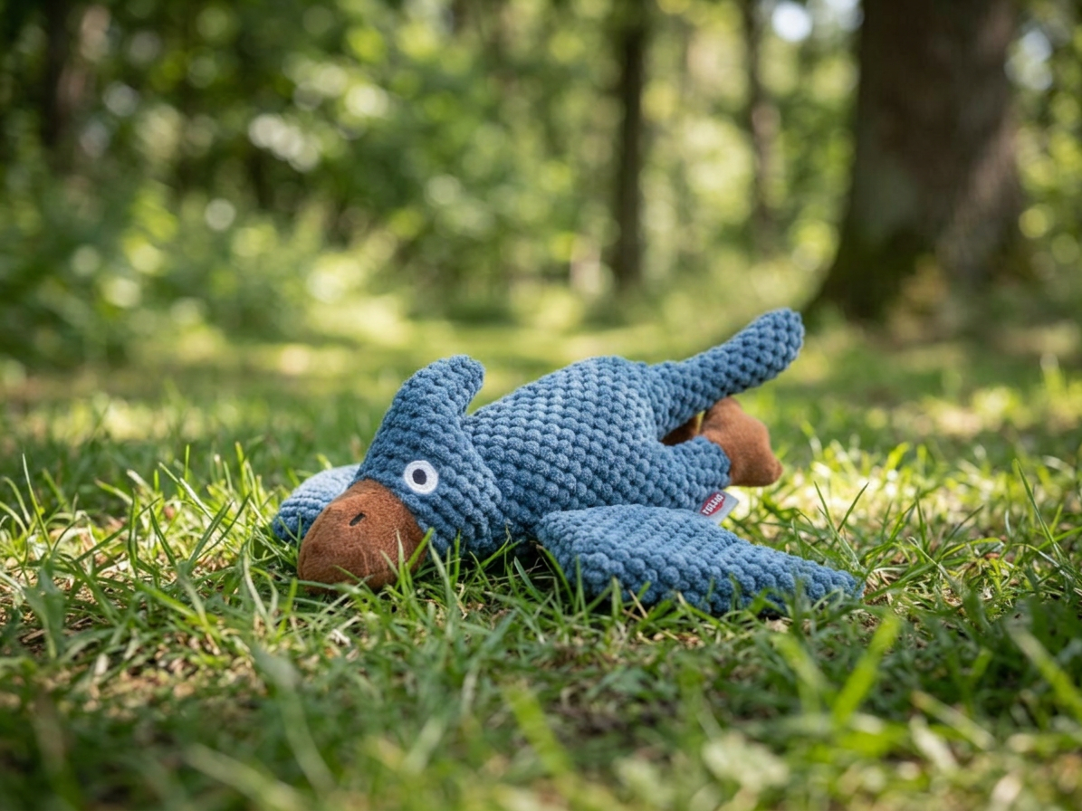 Be Eco Pterosaurus, hračka pro psy, se zvukem, 30 cm, polyester, modrá/hnědá