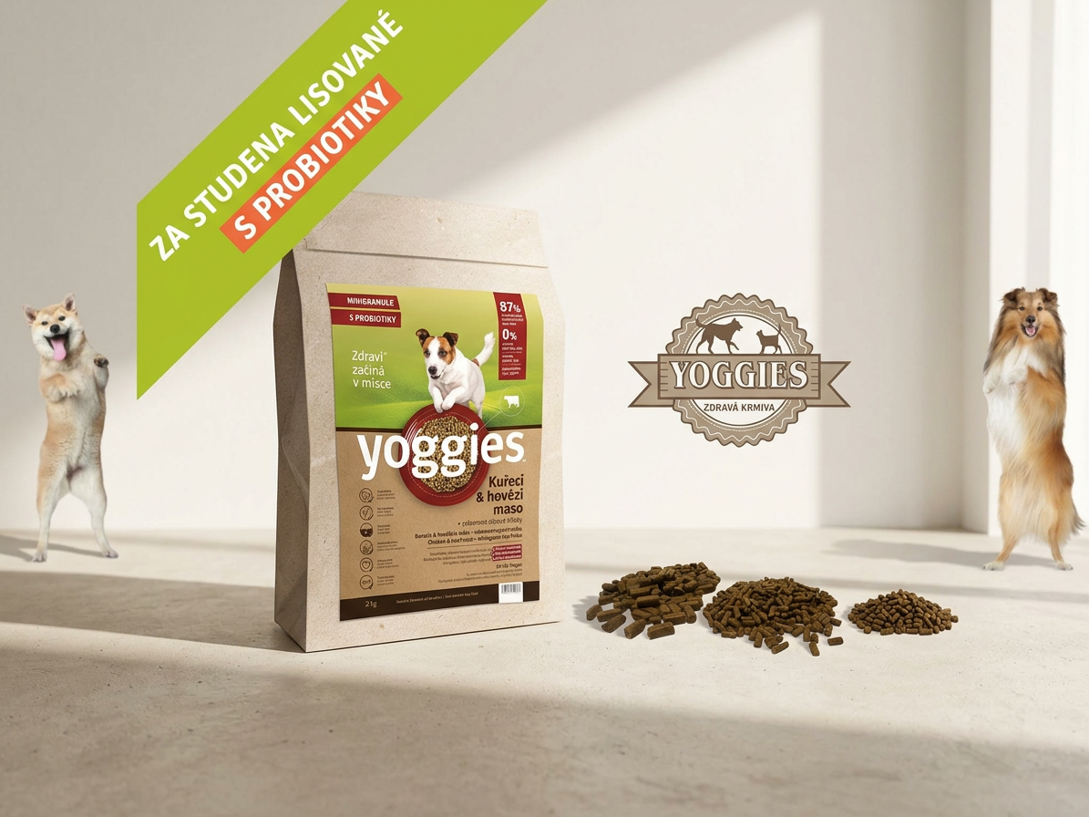 Yoggies MINIGRANULE kuřecí a hovězí, lisované za studena 2 kg