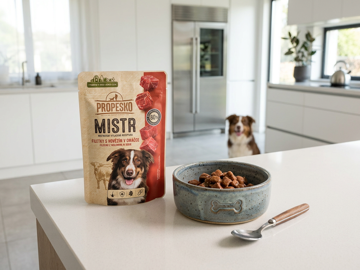 PROPESKO Dog Mistr hovězí v omáčce, kapsa 85 g