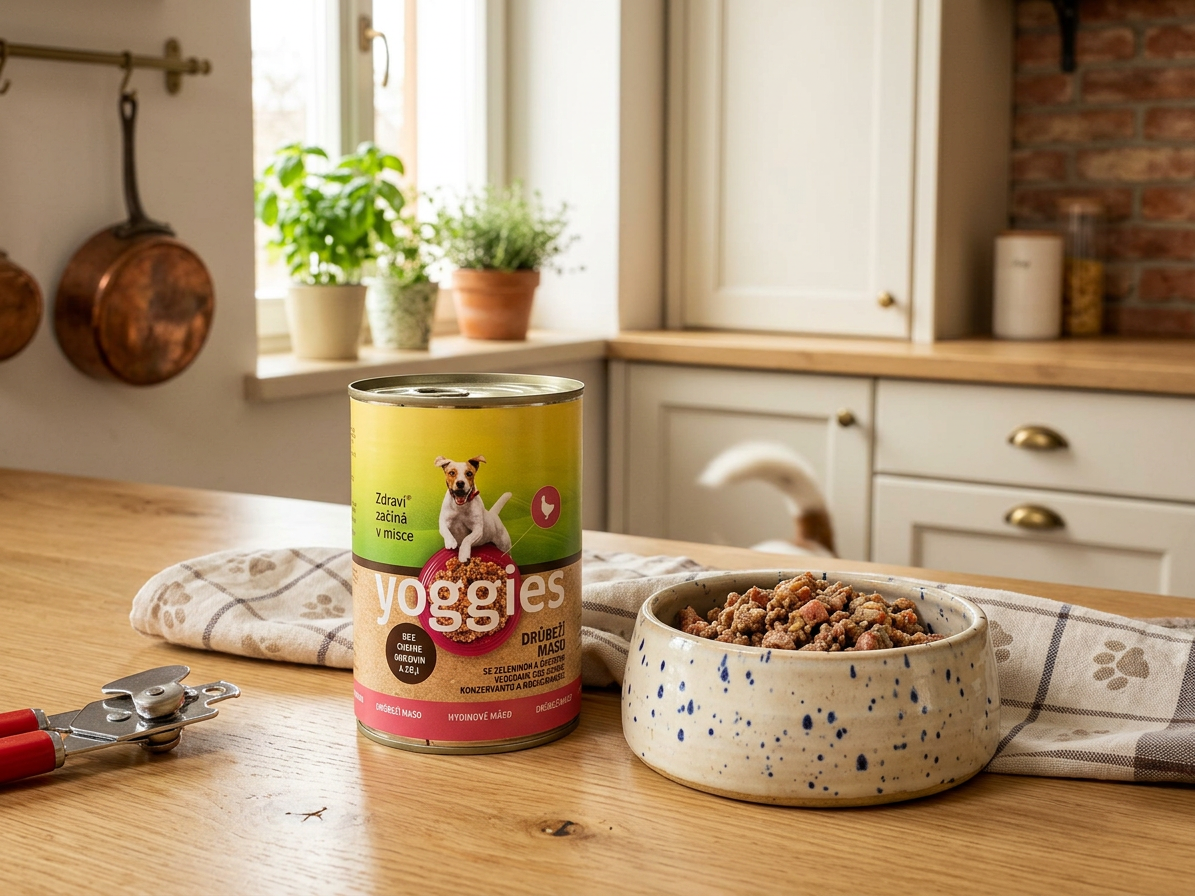 Konzerva pro psy Yoggies drůbeží s ovesnými vločkami a zeleninou 400g