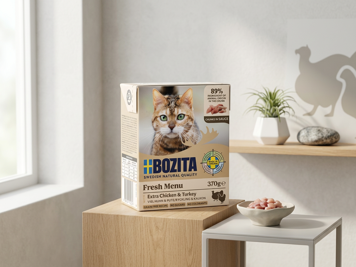 Bozita Cat kousky v omáčce s kuřecím a krůtím, tetrapak 370 g