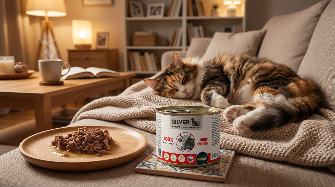 IRONpet Silver Cat Hovězí 100% masa, konzerva 200 g