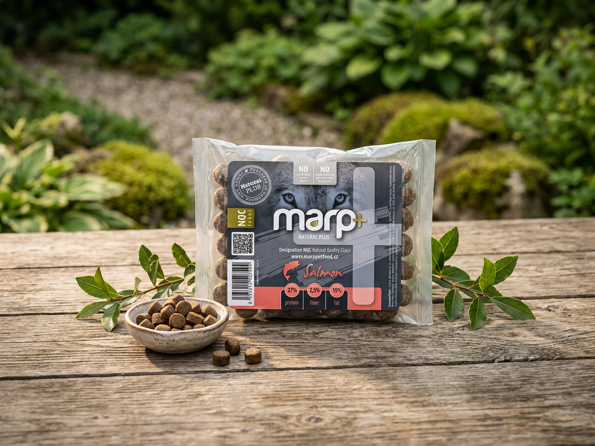 Marp Natural Plus losos – vzorek kompletního krmiva 70 g
