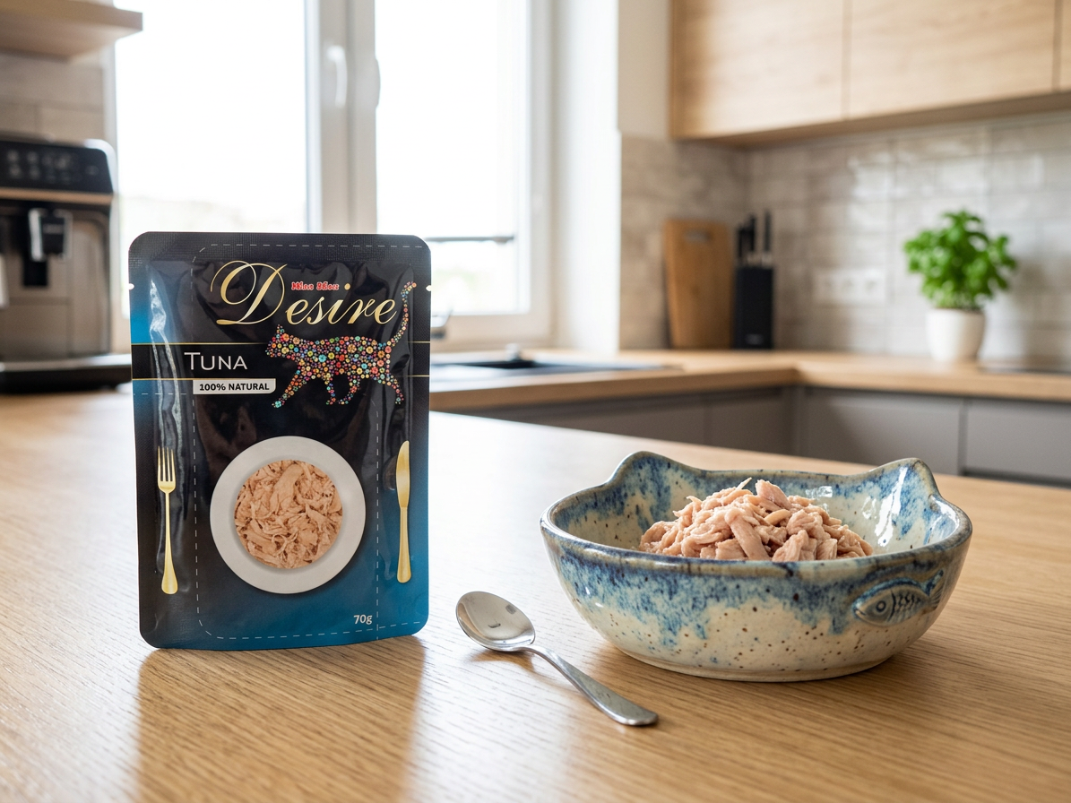 Desire premium s trhaným masem Tuňák, kapsička 70 g