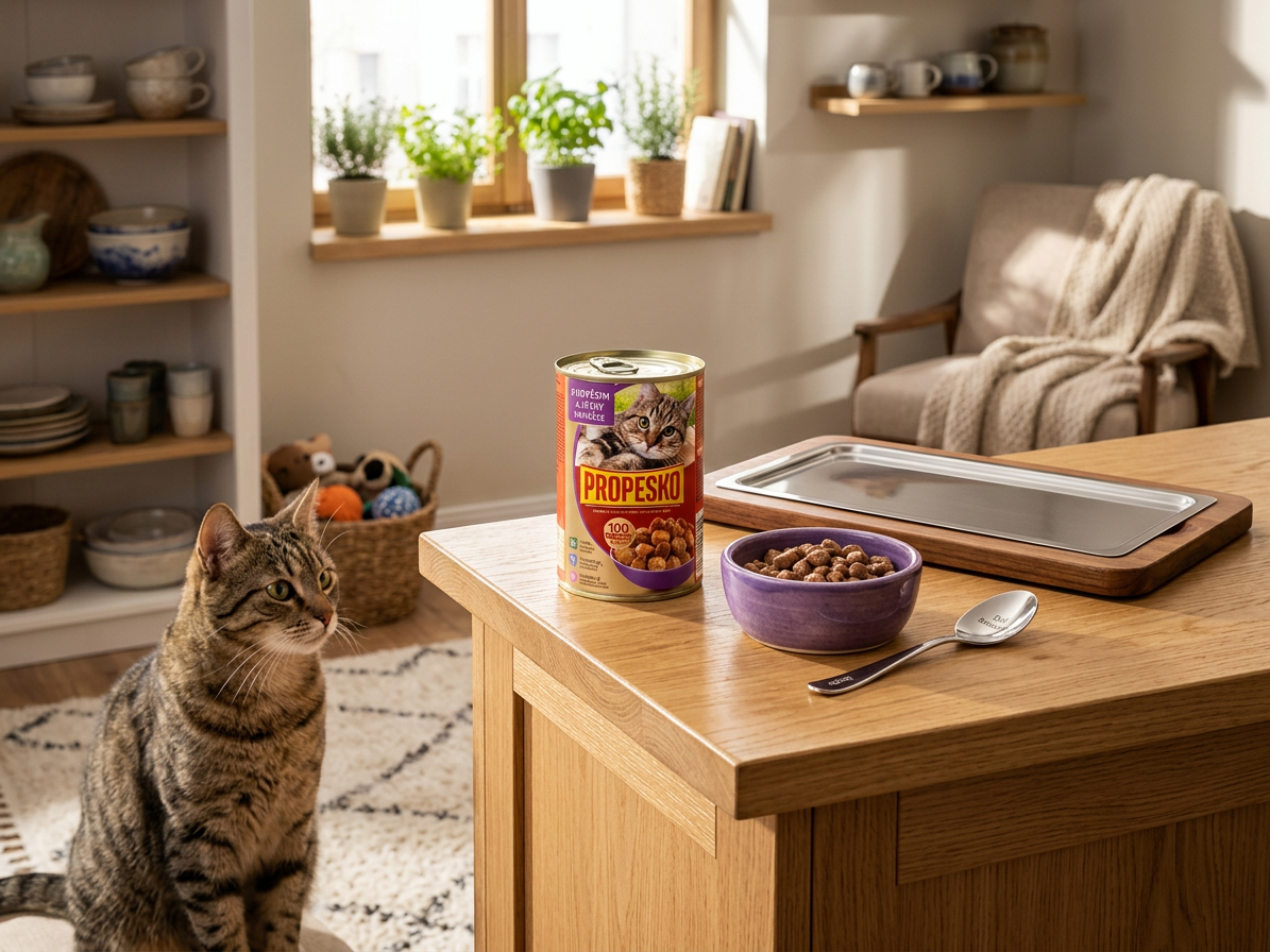 PROPESKO Cat hovězí a játra v omáčce, kousky 415 g