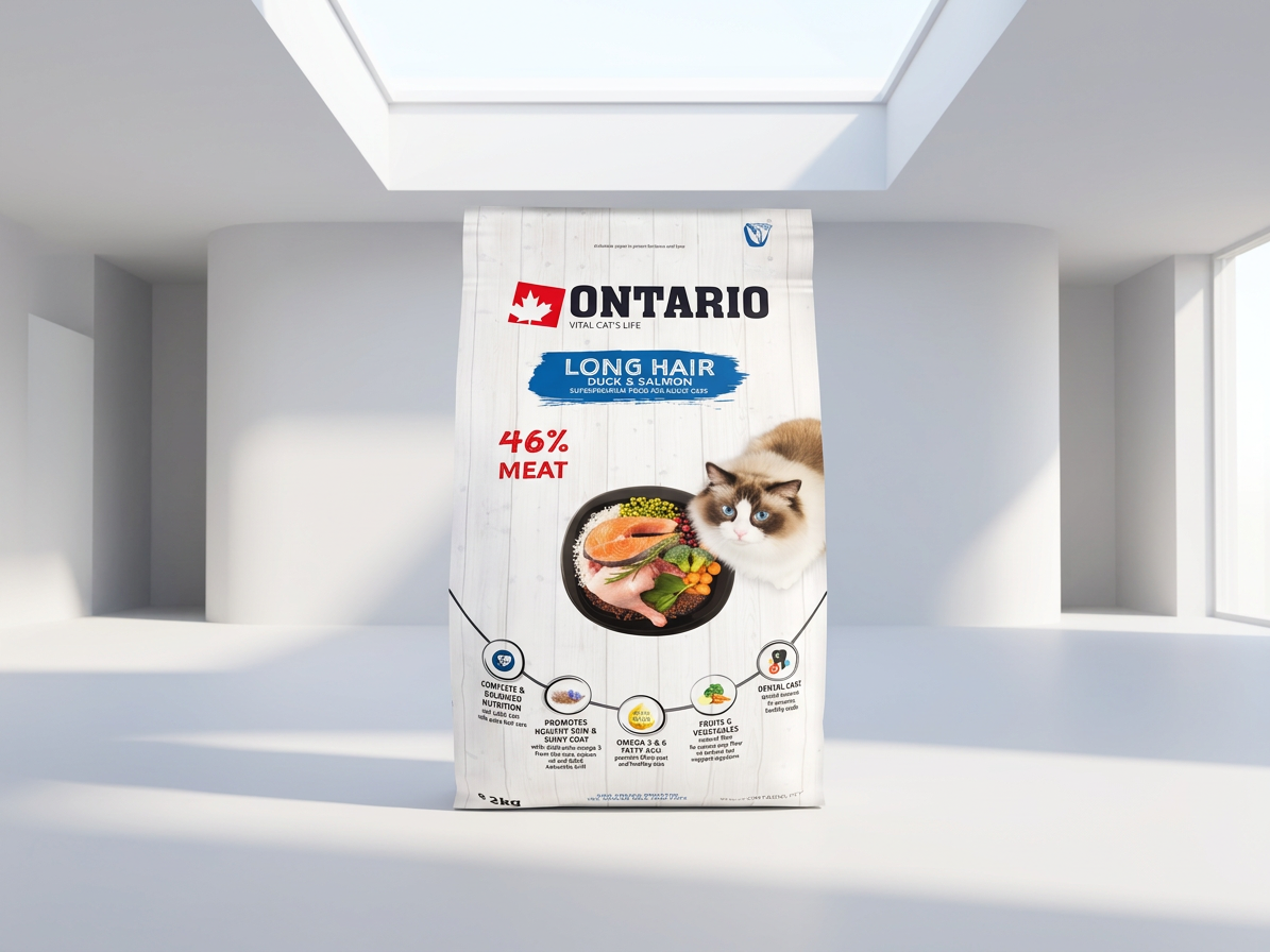 Ontario Cat Longhair 2 kg – kompletní krmivo pro dospělé kočky