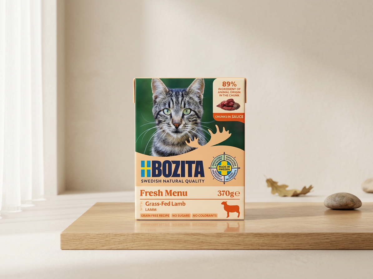 Bozita Cat kousky v omáčce s jehněčím, tetrapak 370 g
